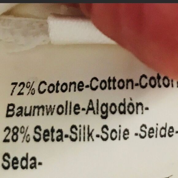 120% Lino Cotton Silk Blend White Embellished Silver Cover Up - Picture 4 of 8